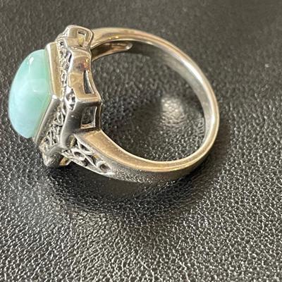 Vintage Sterling Silver Larimar Ring
