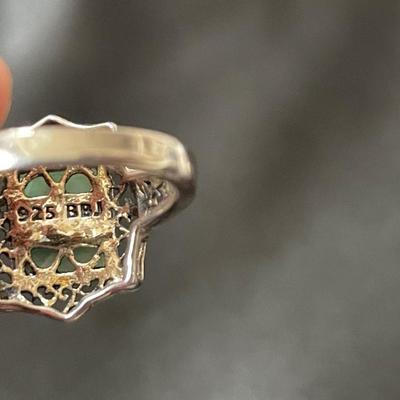 Vintage Sterling Silver Larimar Ring