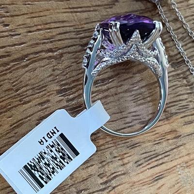 925 & Amethyst Matching Set