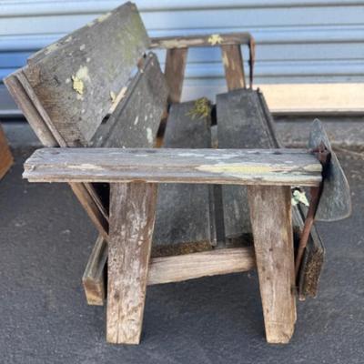 Small Wood Bench and Crate