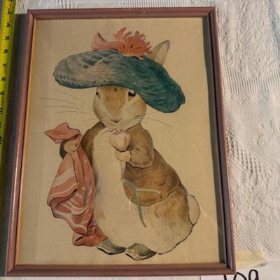 Sale Photo Thumbnail #326: Beatrix Potter story book characters.  Jemima Puddle Duck, Benjamin Bunny, The Tailor of Glaucester, Mr. Jeremy Fisher, and Tom Kitten.