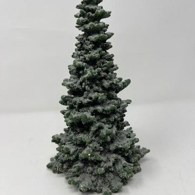Three Resin Snow Dusted Village Spruce Trees