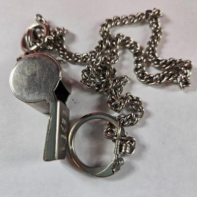 Vintage Boy Scout Whistle with Chain