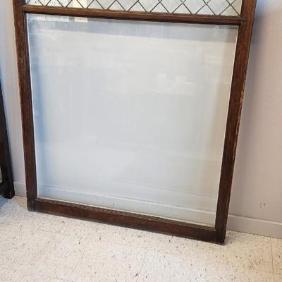 Pair of old leaded glass windows
