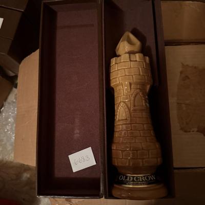 Old crow-light castle in dark castle box