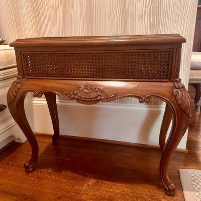 Mainland Smith Mahogany and Rattan Beverage Chiller/Plant Stand
