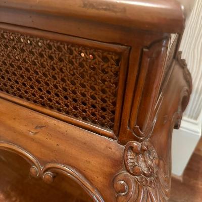 Mainland Smith Mahogany and Rattan Beverage Chiller/Plant Stand
