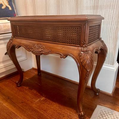 Mainland Smith Mahogany and Rattan Beverage Chiller/Plant Stand