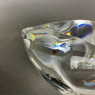 D750 Pair of Steuben Crystal Goose and Gander Sculptures