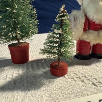 Bottle Brush Trees and Santa