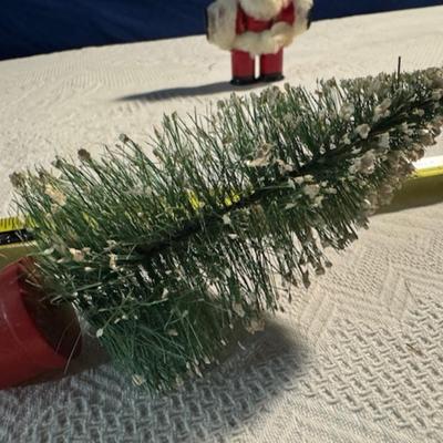 Bottle Brush Trees and Santa