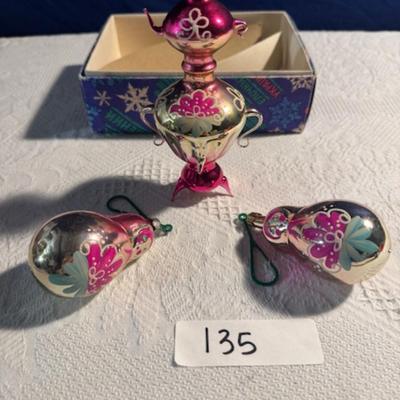 3 Glass Ornaments