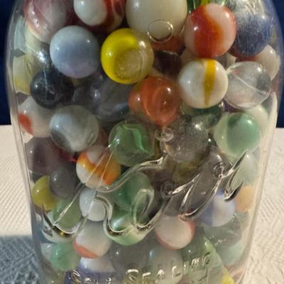 Vintage Jar of Marbles
