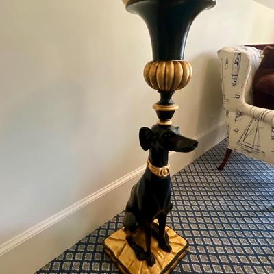 Pair Of Chelsea House Continentaal Parcel-Gilt Carved Wood Whippets