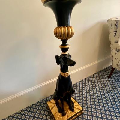 Pair Of Chelsea House Continentaal Parcel-Gilt Carved Wood Whippets
