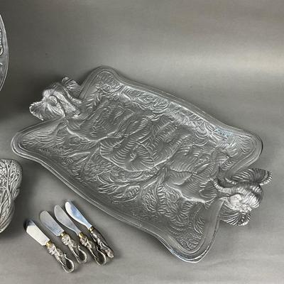 D757 Set of Arthur Court Aluminum Serving Platters
