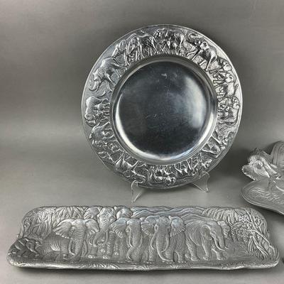 D757 Set of Arthur Court Aluminum Serving Platters