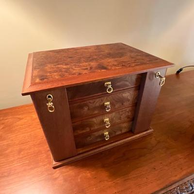 Agresti Locking Briarwood Jewelry Box - Florence, Italy