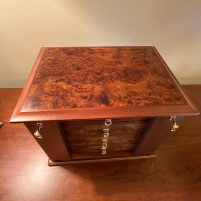 Agresti Locking Briarwood Jewelry Box - Florence, Italy