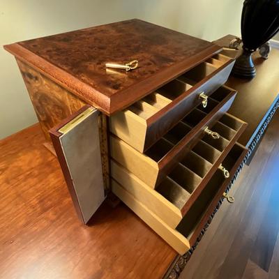 Agresti Locking Briarwood Jewelry Box - Florence, Italy