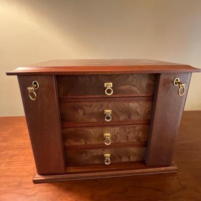 Agresti Locking Briarwood Jewelry Box - Florence, Italy