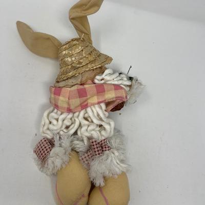 Bunny & Girl on Twig Bench Easter/Spring Decor