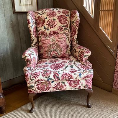 UA763 Custom Upholstered Wingback Arm Chair w/ Bailey & Griffin Fabric by John Jacoby