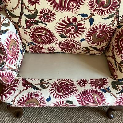 UA763 Custom Upholstered Wingback Arm Chair w/ Bailey & Griffin Fabric by John Jacoby