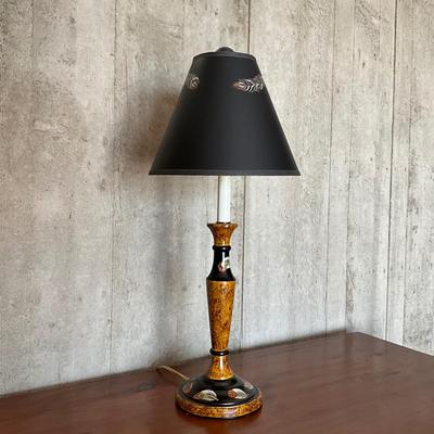 UA769 Handpainted Feather Design Candlestick Lamp