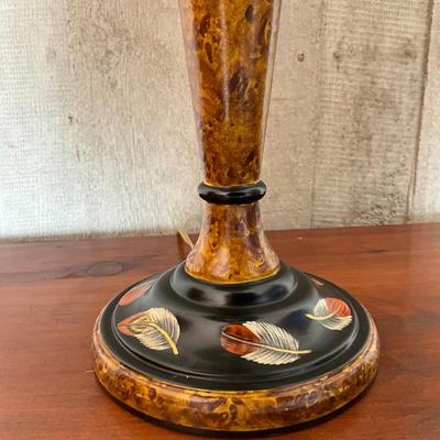 UA769 Handpainted Feather Design Candlestick Lamp