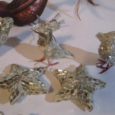 Vintage Glass Birds Mirror Christmas Tree Ornaments Lot 83