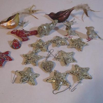 Vintage Glass Birds Mirror Christmas Tree Ornaments Lot 83