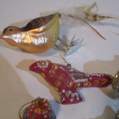 Vintage Glass Birds Mirror Christmas Tree Ornaments Lot 83