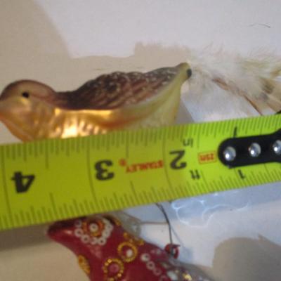 Vintage Glass Birds Mirror Christmas Tree Ornaments Lot 83