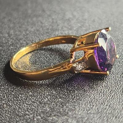 Designer 18k Amayani 5.59cttw Siberian Amethyst Diamond Ring Size 12, 7 Grams