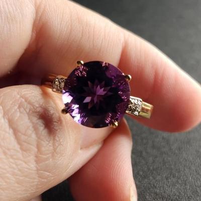 Designer 18k Amayani 5.59cttw Siberian Amethyst Diamond Ring Size 12, 7 Grams