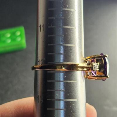 Designer 18k Amayani 5.59cttw Siberian Amethyst Diamond Ring Size 12, 7 Grams