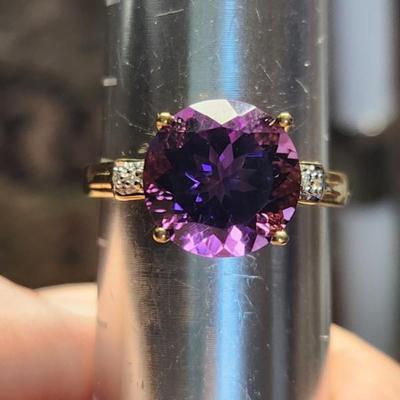 Designer 18k Amayani 5.59cttw Siberian Amethyst Diamond Ring Size 12, 7 Grams