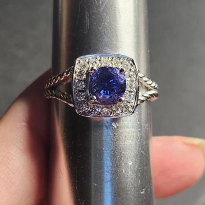 Brand New 14k White Gold 1.81 Cttw Tanzanite Diamond Ring Size 12