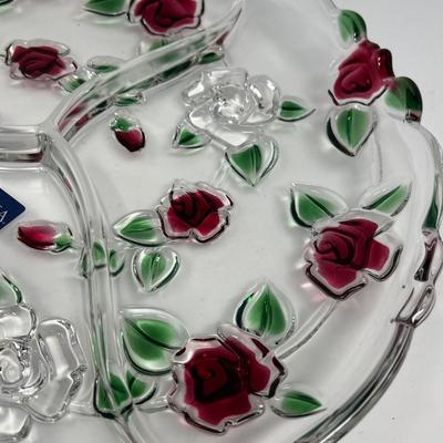 Celebrations Rose Garden Footed Relish Mikasa Platter