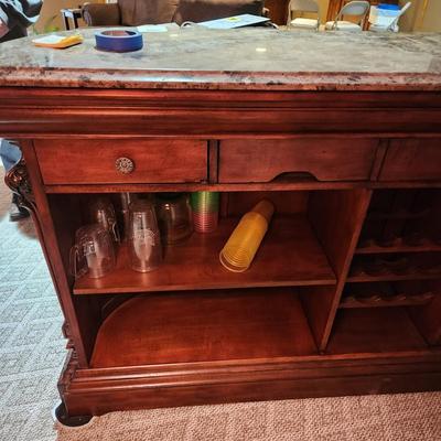Clean Heavy Marble Top Bar 68x21x43