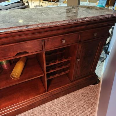 Clean Heavy Marble Top Bar 68x21x43