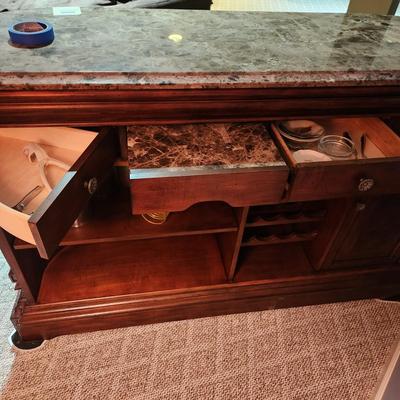 Clean Heavy Marble Top Bar 68x21x43