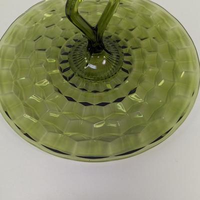 Green Indian Whitehall Glass Sandwich Plate