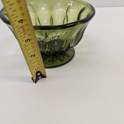Approx 6" Anchor Hocking Glass Fairfield Avocado Bowl Pressed Footed Candy Dish