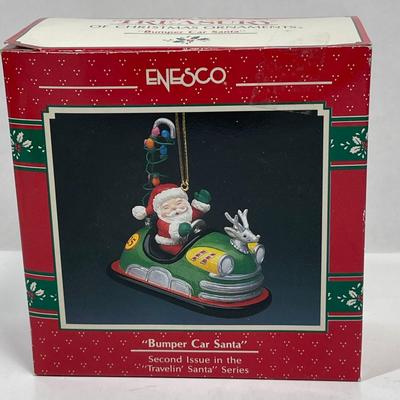 Enesco Christmas Tree Ornament BUMPER CAR SANTA new in box