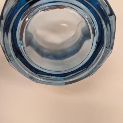 Vintage Indiana Glass Azure Blue Lidded Candy Dish