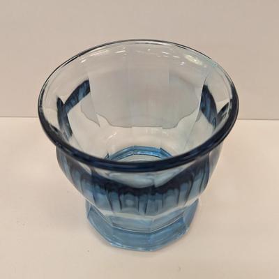 Vintage Indiana Glass Azure Blue Lidded Candy Dish