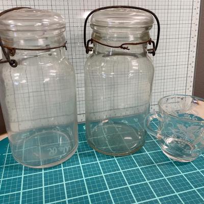 Yellow depression glass plates And jars