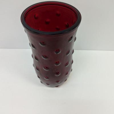 Approx 8 1/2" Hoosier Red Bubble Vase